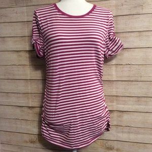 Michael Kors Tops - Michael Kors Striped Zipped Sleeve Top Michael Kors Tops - Michael Kors Striped Zipped Sleeve Top